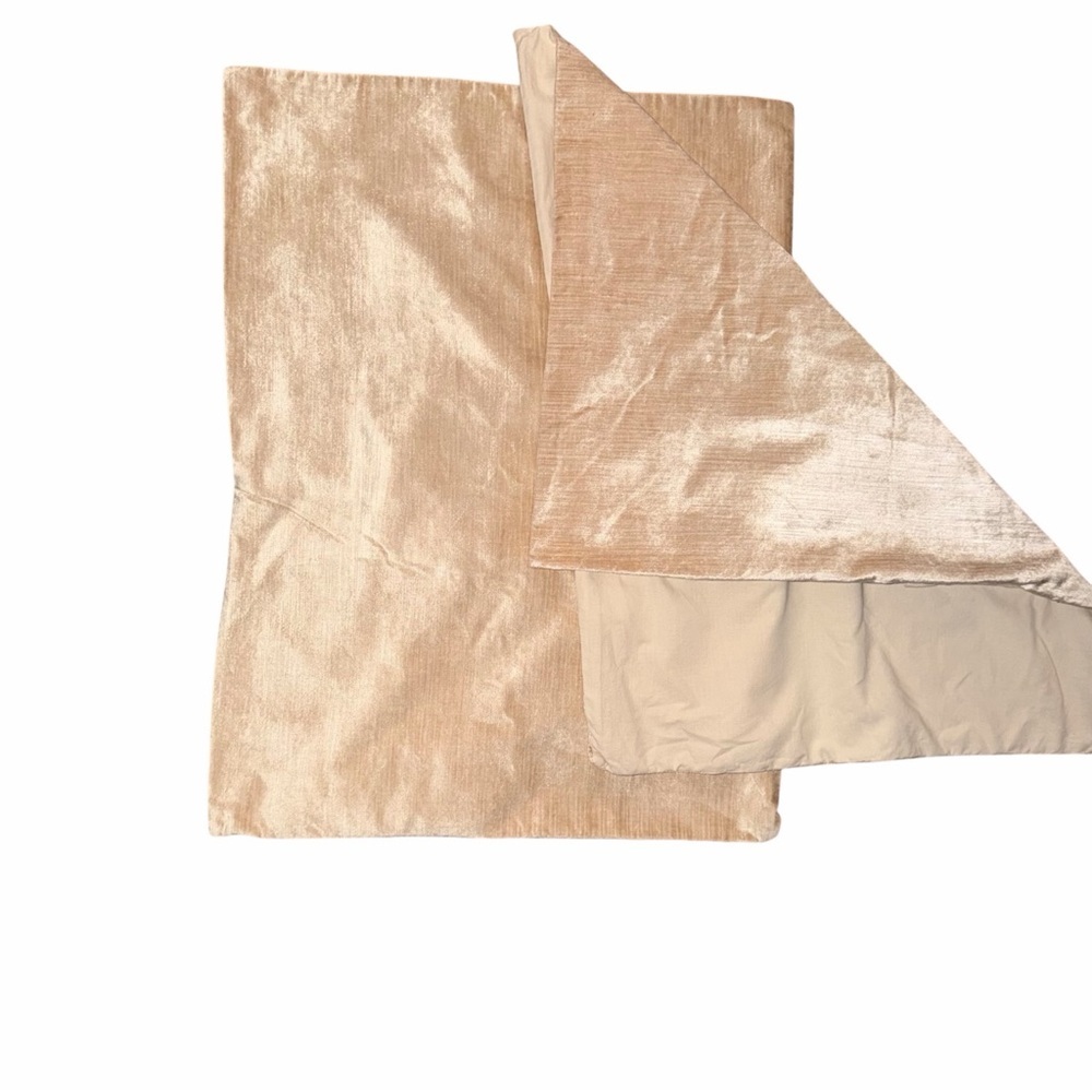 West Elm 2 Velvet Champagne/Gold Tone Pillow Sham Covers